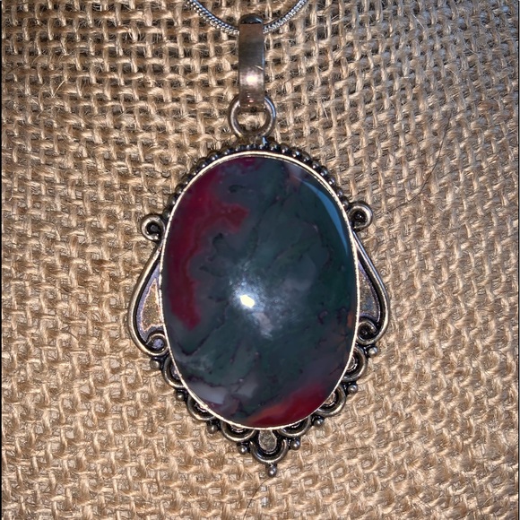 Moss Agate Vintage Necklace - Picture 1 of 3